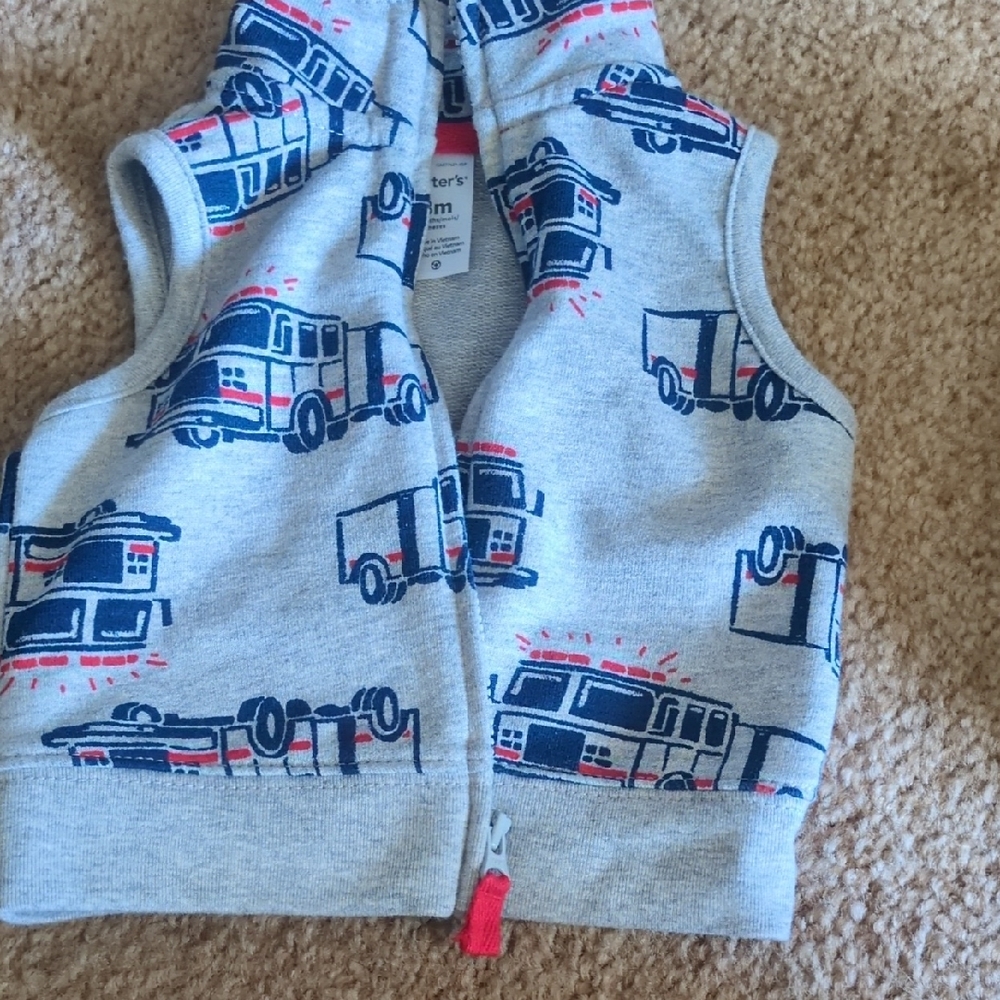 Carter's Gray and Blue Fire Truck Vest